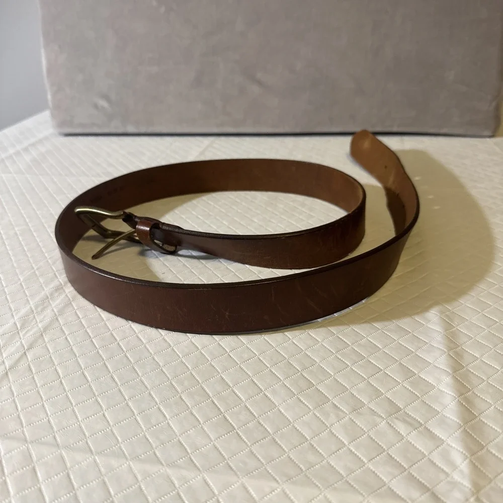 Brown Genuine Leather Belt‎ - Men's Size 42 Preowned Dress Casual
